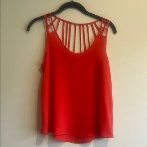 Red Sleeveless Cut Out Tank Top